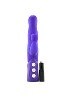 Фиолетовый хай-тек вибромассажер iVibe Select iRabbit - 26 см.