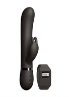 Черный вибромассажер кролик Kegel Rabbit с браслетом (22,5 см)