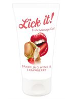 Лубрикант на водной основе Lick it! Sparkling Wine and Strawberry с ароматом клубники и шампанского (50 мл)