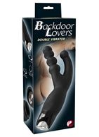 Чёрный анально-вагинальный вибратор Double Vibrator - 21 см.