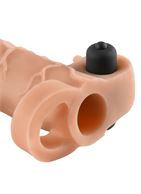 Телесная вибронасадка с кольцом Vibrating Real Feel 2" Extension (16 см)