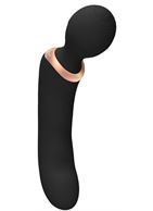 Черный двусторонний вибратор Charm (18 см)