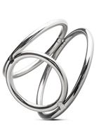 Серебристое эрекционное кольцо Sinner Metal Cock and Ballring Size M