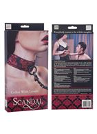 Атласный ошейник с цепью Scandal Collar with Leash