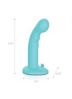 Голубая изогнутая насадка 6" Remote Control Ripple P-Spot G-Spot на черных трусиках (16 см)
