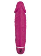 Ярко-розовый вибратор-реалистик Vibra Lotus - 15,5 см.