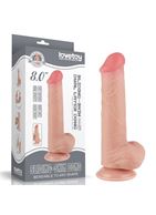Телесный фаллоимитатор с мошонкой 8" Sliding Skin Dual Layer Dong (20,8 см)
