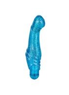 Голубой вибратор G Glitz с блёстками (17,5 см)