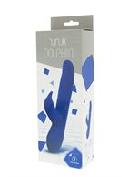 Синий вибратор с клиторальным стимулятором UNIK DOLPHIN - 20,7 см.