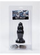 Черная рельефная анальная пробка рельефная Butt Bullet (15 см)