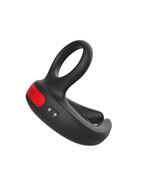 Черное эрекционное виброкольцо Cock Ring с пультом ДУ