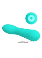 Бирюзовый изогнутый вибратор Faun (15 см)