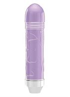 Фиолетовый вибратор Lenore с тонкими венками - 14,5 см.