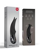 Чёрный вибратор Volta Black Line с раздвоенным кончиком (18,9 см)