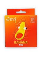 Желтое эрекционное виброкольцо Banana Ring