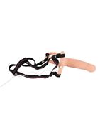 Телесный фаллопротез с вибрацией Vibrating Strap-On - 23 см.
