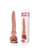 Телесная насадка на член Sexy Friend для двойного проникновения - 18 см.