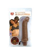 Коричневый реалистичный вибратор для точки G CyberSkin G-Spot Buzzer - 16 см.