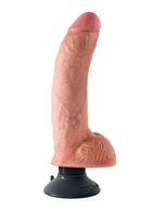 Телесный вибратор со съемной присоской 9" Vibrating Cock with Balls (22,9 см)