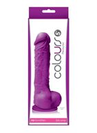 Фиолетовый фаллоимитатор на присоске Colours Pleasures 5" Dildo (17,8 см)