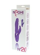 Фиолетовый ротатор NAGHI NO.20 RECHARGEABLE DUO VIBRATOR с клиторальным отростком