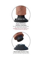 Кофейный вибратор со съемной присоской 7" Vibrating Cock (20 см)
