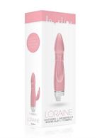 Розовый вибратор Loraine со стимулятором клитора - 16,2 см.
