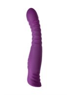 Фиолетовый гибкий вибратор Lupin с ребрышками (22 см)