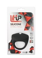 Чёрное эрекционное кольцо LIT-UP SILICONE STIMU RING 8