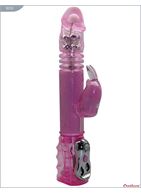 Розовый вибратор EROTICON VERVE RABBIT с металлическими шариками (29 см)