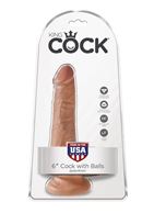 Фаллоимитатор-мулат с мошонкой и присоской 6" Cock with Balls (17,8 см)