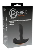 Черный массажер простаты с вибрацией Remote Controlled Prostate Plug with 2 Functions (13,6 см)