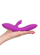 Фиолетовый вибратор Jolie с вакуумной стимуляцией клитора (20 см)
