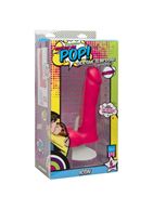 Розовый фаллоимитатор Icon 6 Slim Dong with Balls - 16,5 см.