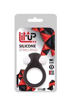 Чёрное эрекционное виброкольцо LIT-UP SILICONE STIMU RING 2 BLACK