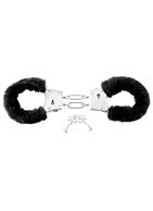 Меховые чёрные наручники Beginner's Furry Cuffs