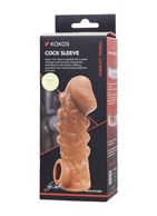 Телесная закрытая насадка с шишечками Cock Sleeve 008 Size M (15,6 см)