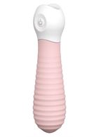 Розовый силиконовый мини-вибратор Ribbed Baby Boo (12 см)