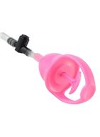 Розовая вакуумная помпа для клитора Vibrating Mini Pussy Pump с вибрацией