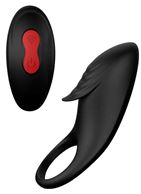 Черное эрекционное кольцо с вибрацией Rings of Love - Remote Cockring