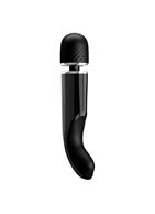 Черный мощный жезловый вибратор с изогнутой ручкой Charming Massager (24 см)