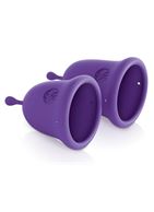 Подарочный набор: розовый тренажер Кегеля Magic Kegel Coach и фиолетовые менструальные чаши