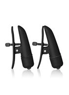 Чёрные виброклипсы на соски Nipple Play Nipplettes