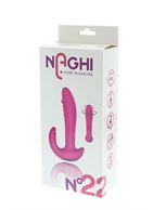 Розовый вибратор-ротатор NAGHI NO.22 RECHARGEABLE с дополнительным отростком