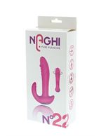 Розовый вибратор-ротатор NAGHI NO.22 RECHARGEABLE с дополнительным отростком