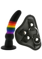 Черный женский страпон STRAP ON SOLID DILDO (17 см)