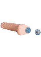 Телесный вибратор Vibro Realistic Cock Dildo с мошонкой (18 см)