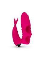 Ярко-розовая вибронасадка на палец Finger Vibrator