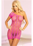 Сетчатое платье с одним коротким рукавчиком FUTURE SHOCK ONE SHOULDER DRESS