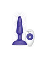 Фиолетовая анальная вибропробка с 3 источниками вибрации TRIO REMOTE CONTROL PLUG PURPLE - 13,5 см.